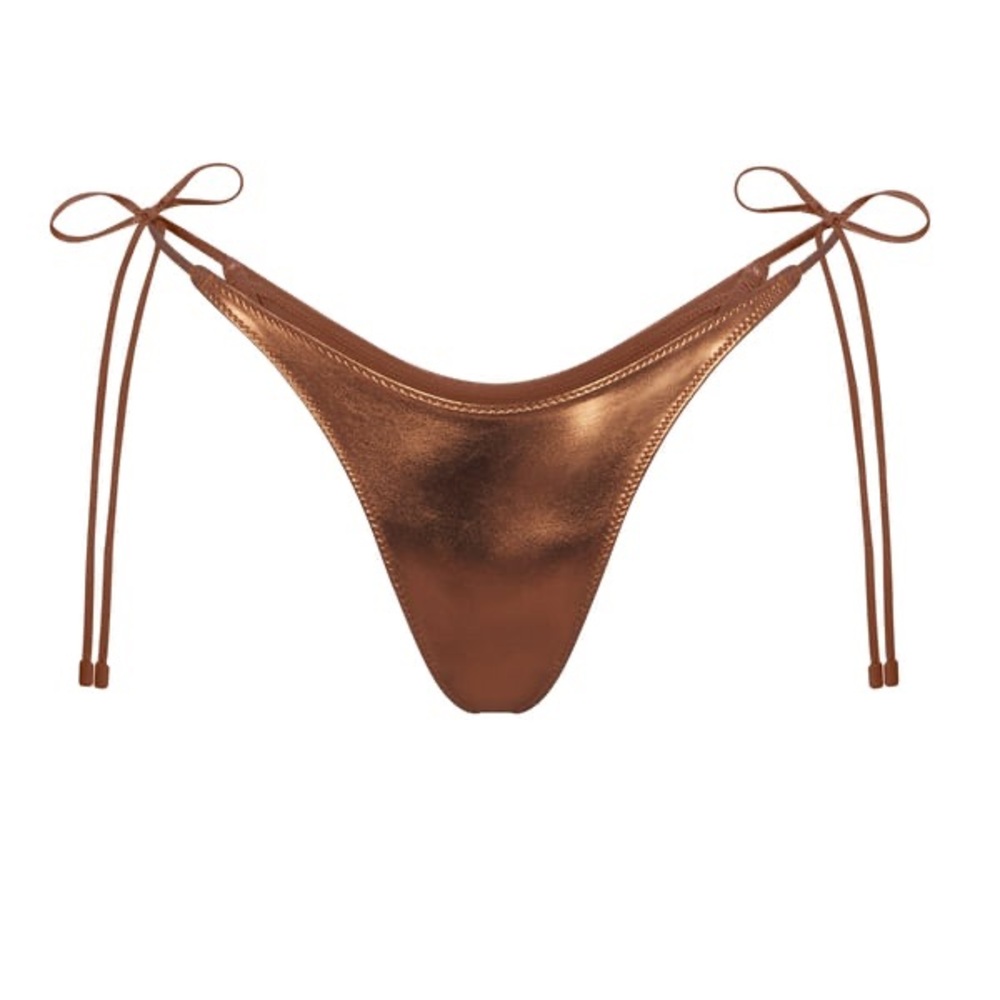 SKIMS Bikini Tie Metallic Copper Penny Bottoms NEW 3X - Picture 1 of 3